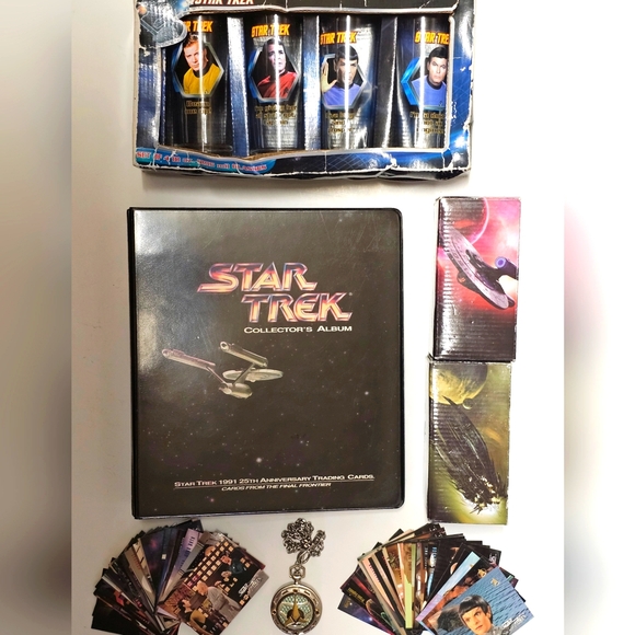 1991 Impel Star Trek 25th Anniversary Cards Binder Glasses Klingon Watch More